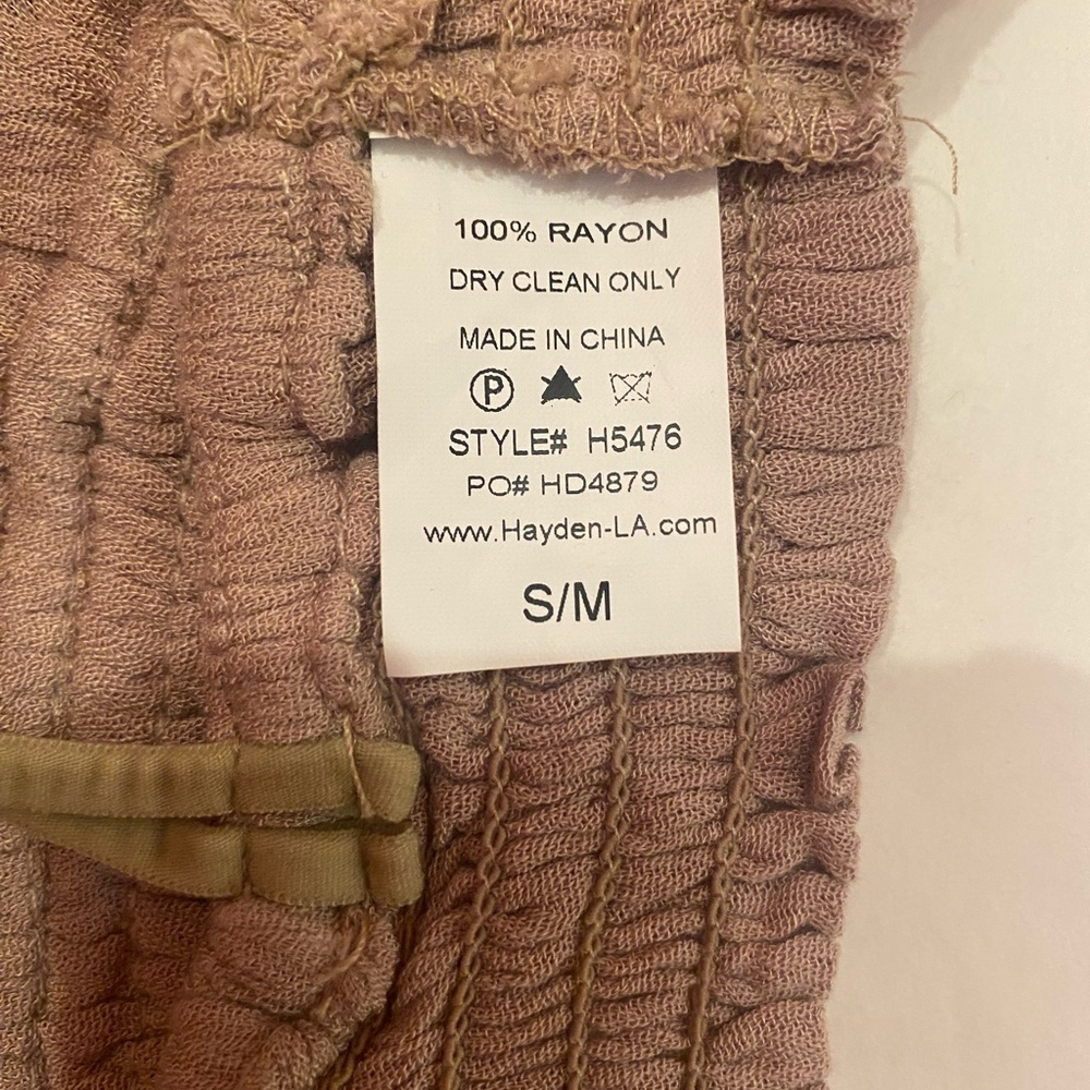 Hayden Los Angeles Floral Embroidered Boho Bralette Mauve Taupe S/M H5476 NEW - Picture 4 of 4